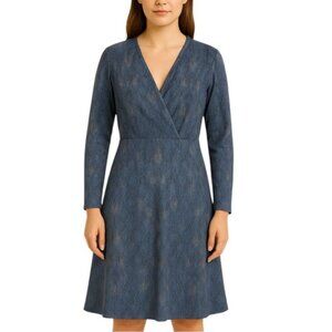 Patagonia Metairie Dress Blue Long Sleeve Travel Casual Outdoor Size Medium